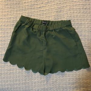 Madewell forest green shorts